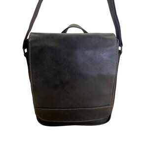 Wilsons Leather Brown Leather With Adjustable Strap & Top Handle Messenger Bag